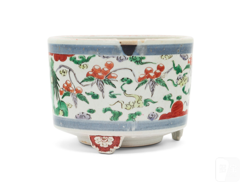 AN ARITA CIRCULAR TRIPOD CENSER  JAPAN, EDO PERIOD, 18TH CENTURY - 图2